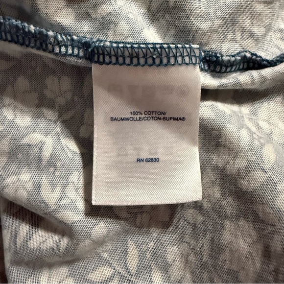 Lands End Relaxed Fit V Neck Blue Floral Top - Picture 5 of 5